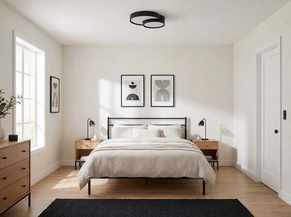NOWOCZESNA LAMPA SUFITOWA PLAFON CZARNY ORBO DUO D40
