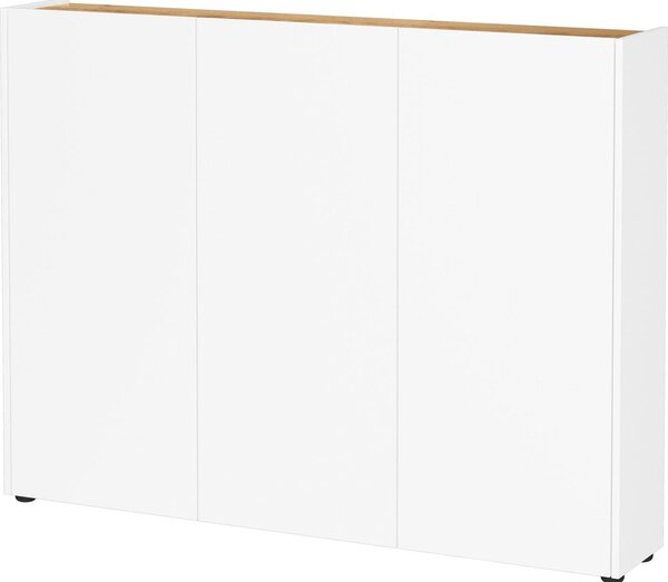 Biała szafka w dekorze dębu 138x105x25 cm Libbiano – Germania