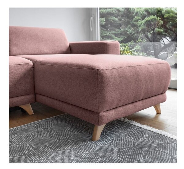 Różowy rozkładany/ze schowkiem narożnik Classy Sophie – Miuform