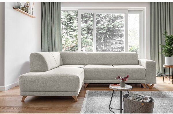 Beżowy rozkładany/ze schowkiem narożnik (lewostronny/w kształcie litery L) Classy Sophie – Miuform