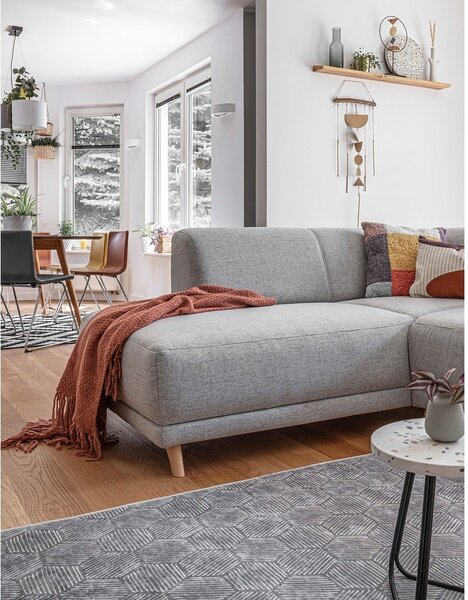 Jasnoszary rozkładany/ze schowkiem narożnik (lewostronny/w kształcie litery L) Classy Sophie – Miuform