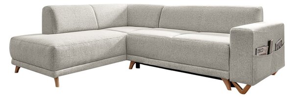 Beżowy rozkładany/ze schowkiem narożnik (lewostronny/w kształcie litery L) Classy Sophie – Miuform