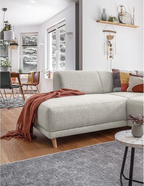 Beżowy rozkładany/ze schowkiem narożnik (lewostronny/w kształcie litery L) Classy Sophie – Miuform