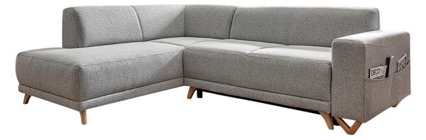 Jasnoszary rozkładany/ze schowkiem narożnik (lewostronny/w kształcie litery L) Classy Sophie – Miuform