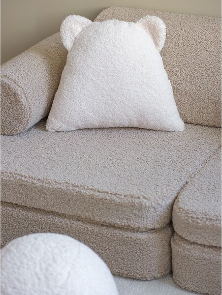 Jasnobrązowa sofa dla dzieci z materiału bouclé 132 cm Settee – Wigiwama