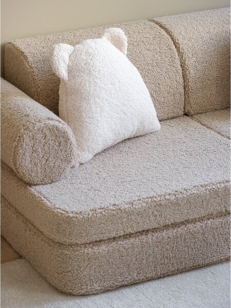 Jasnobrązowa sofa dla dzieci z materiału bouclé 132 cm Settee – Wigiwama