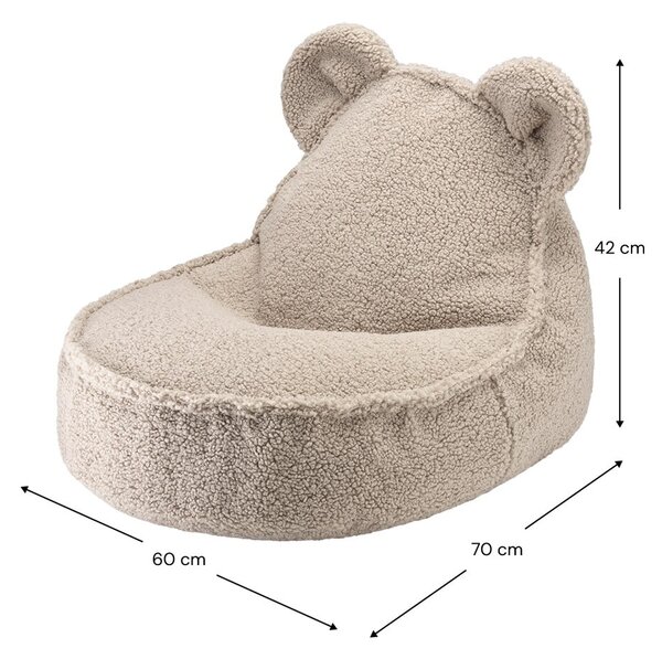 Jasnobrązowy dziecięcy worek do siedzenia z materiału bouclé Bear – Wigiwama
