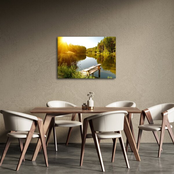 Obraz - Jezioro w pobliżu lasu (70x50 cm)