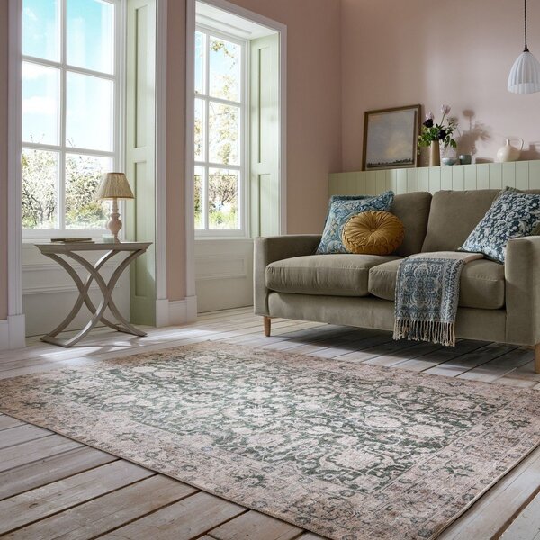 Zielony dywan odpowiedni do prania 190x290 cm Beau Floral – Flair Rugs