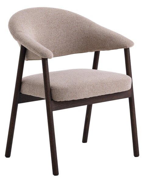 Beżowe fotele jadalniane zestaw z podłokietnikami 2 szt. z litego drewna dębowego Elk – Unique Furniture
