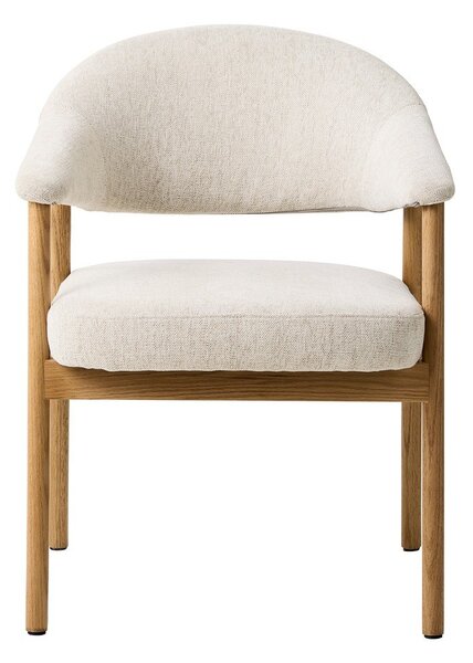 Kremowe fotele jadalniane zestaw z podłokietnikami 2 szt. z litego drewna dębowego Elk – Unique Furniture