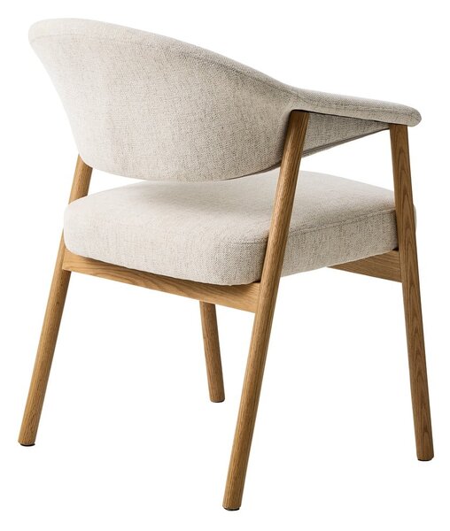 Kremowe fotele jadalniane zestaw z podłokietnikami 2 szt. z litego drewna dębowego Elk – Unique Furniture