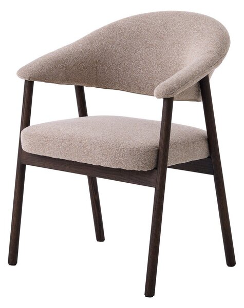 Beżowe fotele jadalniane zestaw z podłokietnikami 2 szt. z litego drewna dębowego Elk – Unique Furniture