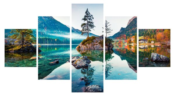 Obraz - Jezioro Hintersee, Alpy Bawarskie, Austria (125x70 cm)