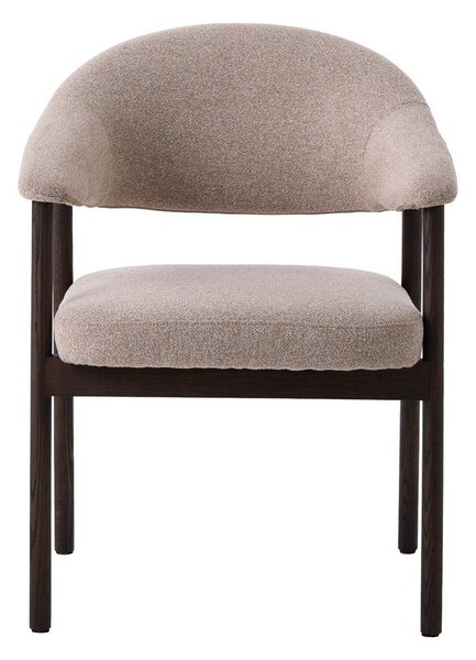 Beżowe fotele jadalniane zestaw z podłokietnikami 2 szt. z litego drewna dębowego Elk – Unique Furniture