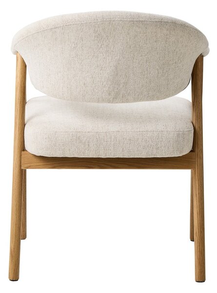Kremowe fotele jadalniane zestaw z podłokietnikami 2 szt. z litego drewna dębowego Elk – Unique Furniture