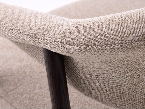 Beżowe fotele jadalniane zestaw z podłokietnikami 2 szt. z litego drewna dębowego Elk – Unique Furniture