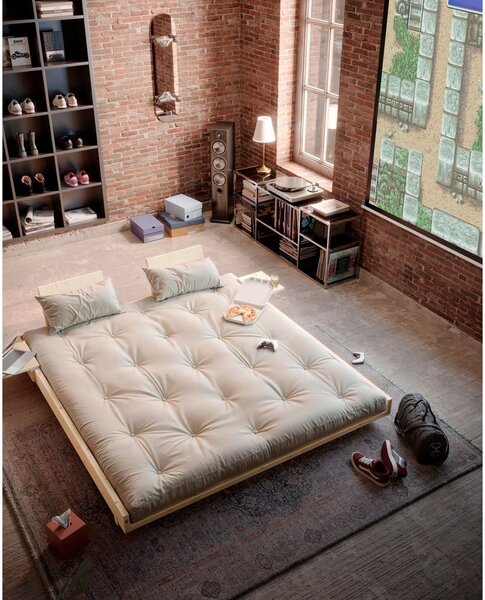 Łóżko dwuosobowe z litego drewna sosnowego ze stelażem 180x200 cm Social Bed – Karup Design