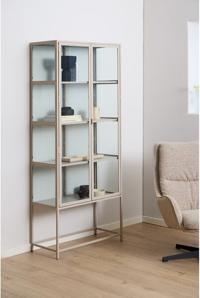 Szara witryna 77x186x35 cm Seaford – Actona