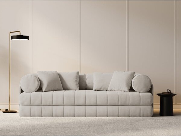 Beżowa aksamitna rozkładana sofa 206 cm Kemi – Cosmopolitan Design