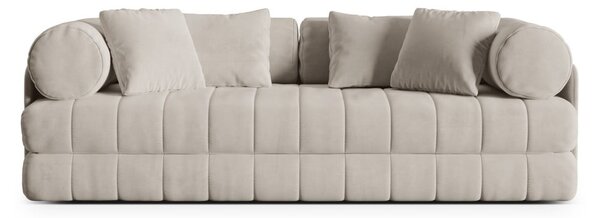 Beżowa aksamitna rozkładana sofa 206 cm Kemi – Cosmopolitan Design