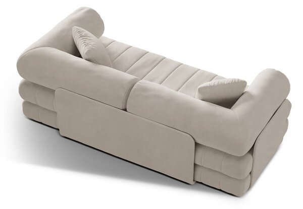 Beżowa aksamitna rozkładana sofa 206 cm Kemi – Cosmopolitan Design