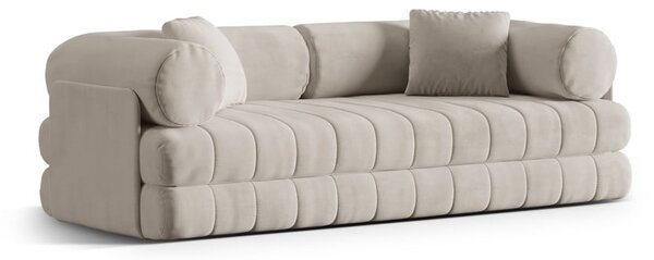Beżowa aksamitna rozkładana sofa 206 cm Kemi – Cosmopolitan Design