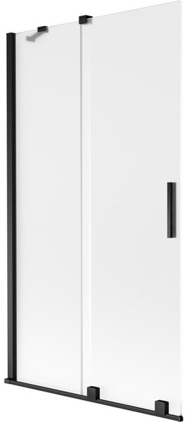Mexen Velar parawan nawannowy 2-skrzydłowy rozsuwany 100 x 150 cm, szron, czarny - 896-100-000-31-70