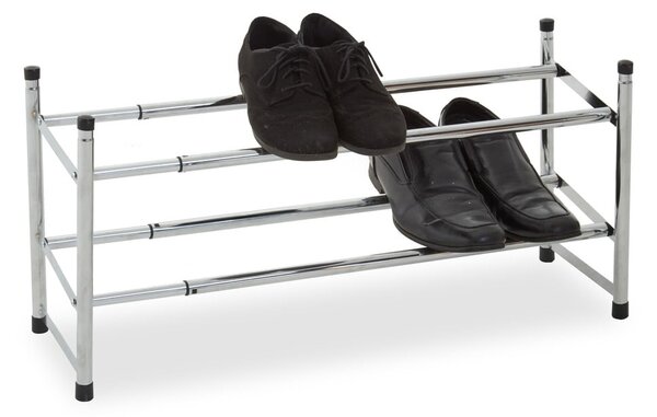 Metalowy teleskopowy regał na buty w kolorze srebra – Premier Housewares