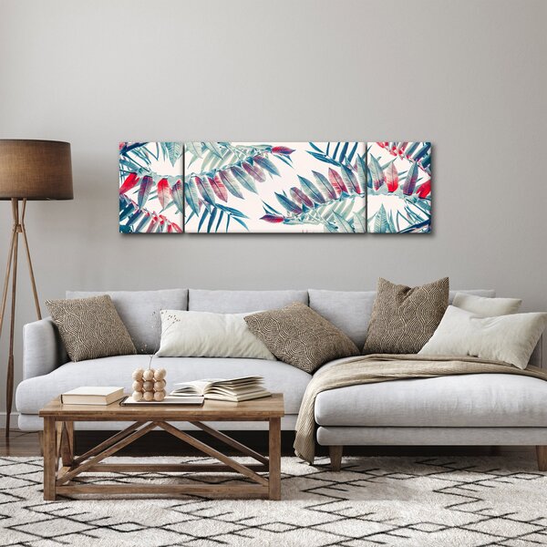 Obraz - Tropikalne liście (170x50 cm)
