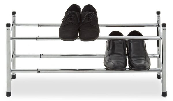 Metalowy teleskopowy regał na buty w kolorze srebra – Premier Housewares