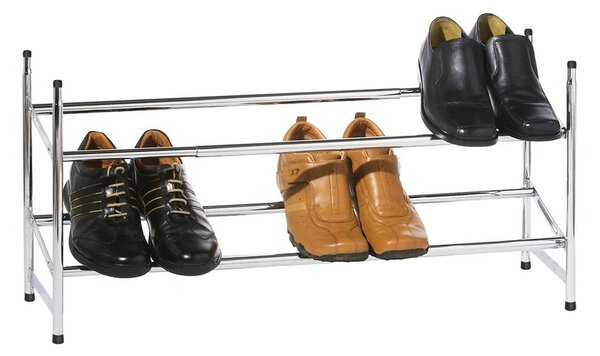 Metalowy teleskopowy regał na buty w kolorze srebra – Premier Housewares