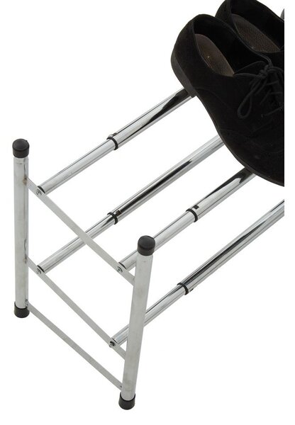 Metalowy teleskopowy regał na buty w kolorze srebra – Premier Housewares