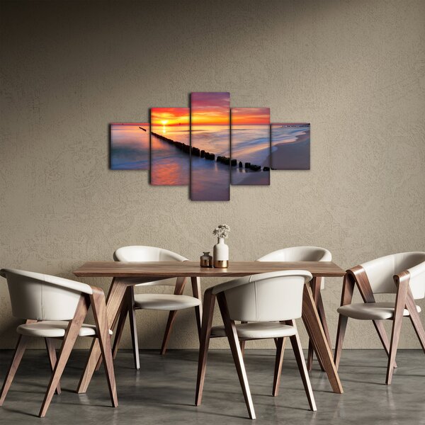 Obraz - Sunset, Baltic Sea, Poland (125x70 cm)