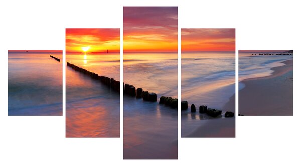 Obraz - Sunset, Baltic Sea, Poland (125x70 cm)