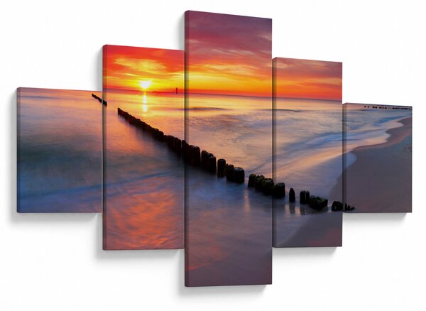 Obraz - Sunset, Baltic Sea, Poland (125x70 cm)