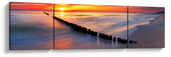 Obraz - Sunset, Baltic Sea, Poland (170x50 cm)