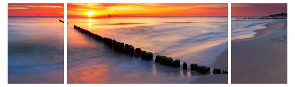 Obraz - Sunset, Baltic Sea, Poland (170x50 cm)
