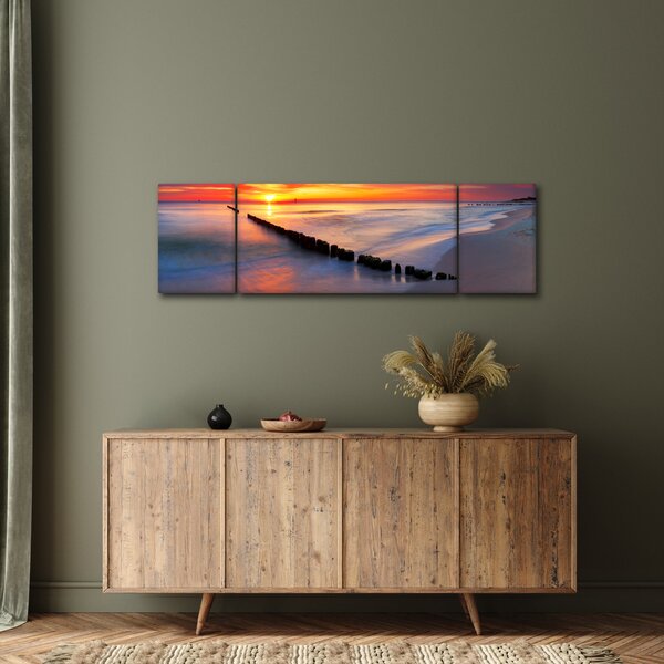 Obraz - Sunset, Baltic Sea, Poland (170x50 cm)