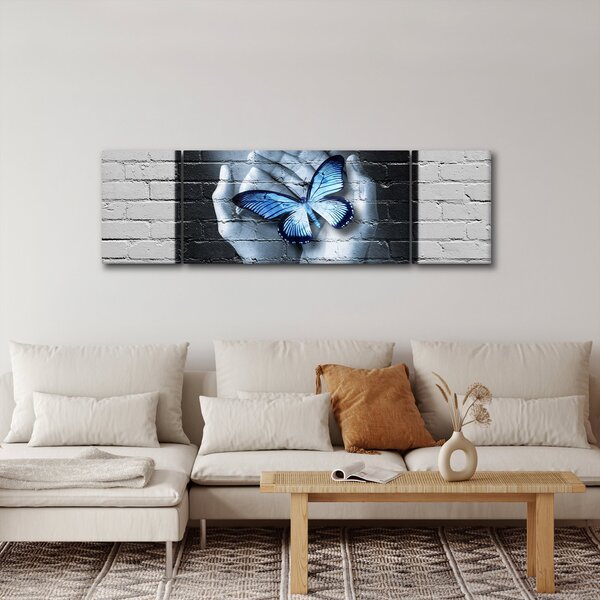 Obraz - Motyl na ścianie (170x50 cm)