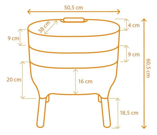 Szary kompostownik 21,7 l Urbalive – Plastia