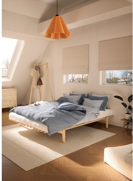 Łóżko dwuosobowe z drewna sosnowego ze stelażem 140x200 cm Pace – Karup Design