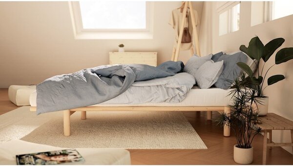 Łóżko dwuosobowe z drewna sosnowego ze stelażem 140x200 cm Pace – Karup Design