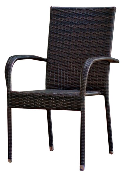 Krzesło z brązowego technorattanu do ogrodu Sottile