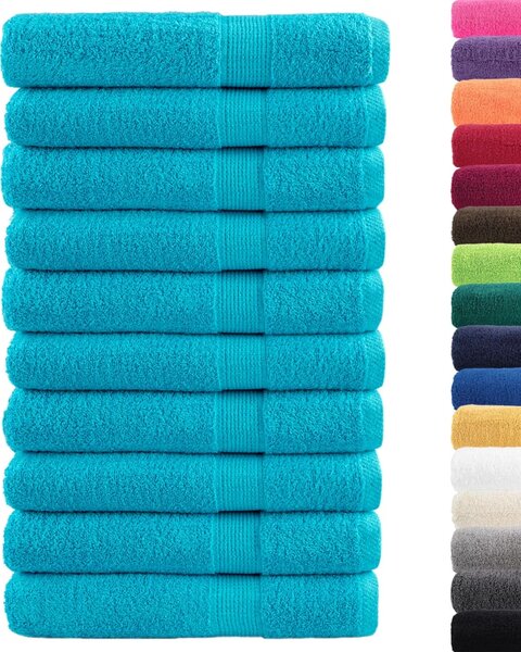 Ręczniki premium SOLUND 10 szt. turkusowe 100x200 cm, 600 g/cm²