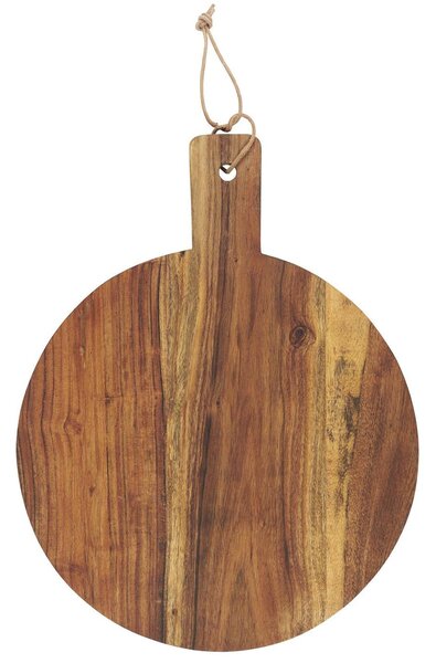 Drewniana okrągła deska do krojenia z uchwytem OILED ACACIA WOOD