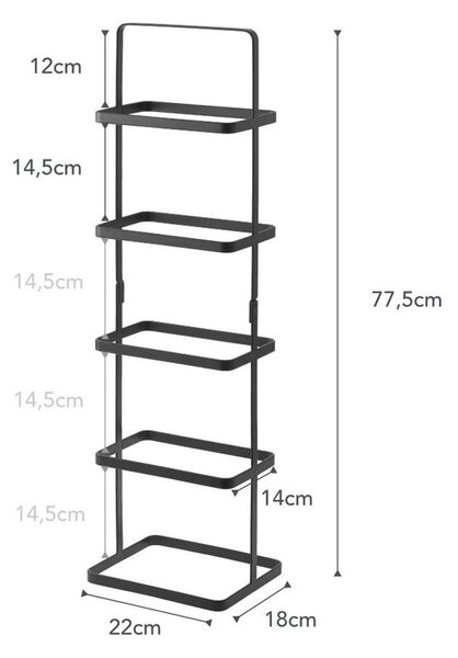 Czarny metalowy regał na buty Tower Shoe Rack – YAMAZAKI