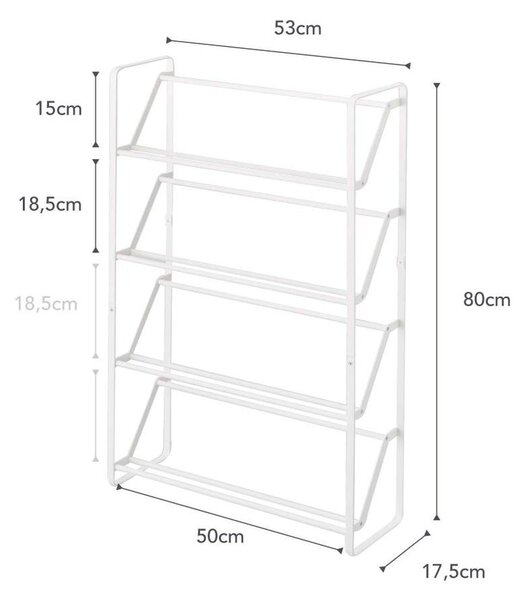 Biały metalowy regał na buty Frame – YAMAZAKI
