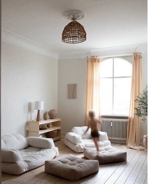 Sofa rozkładana z brązowym obiciem Karup Design Hippo Mocca