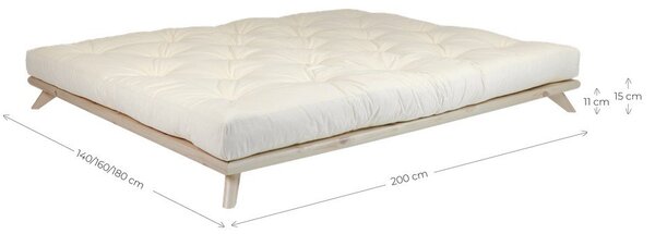 Łóżko dwuosobowe Karup Design Senza Bed Natural, 160x200 cm
